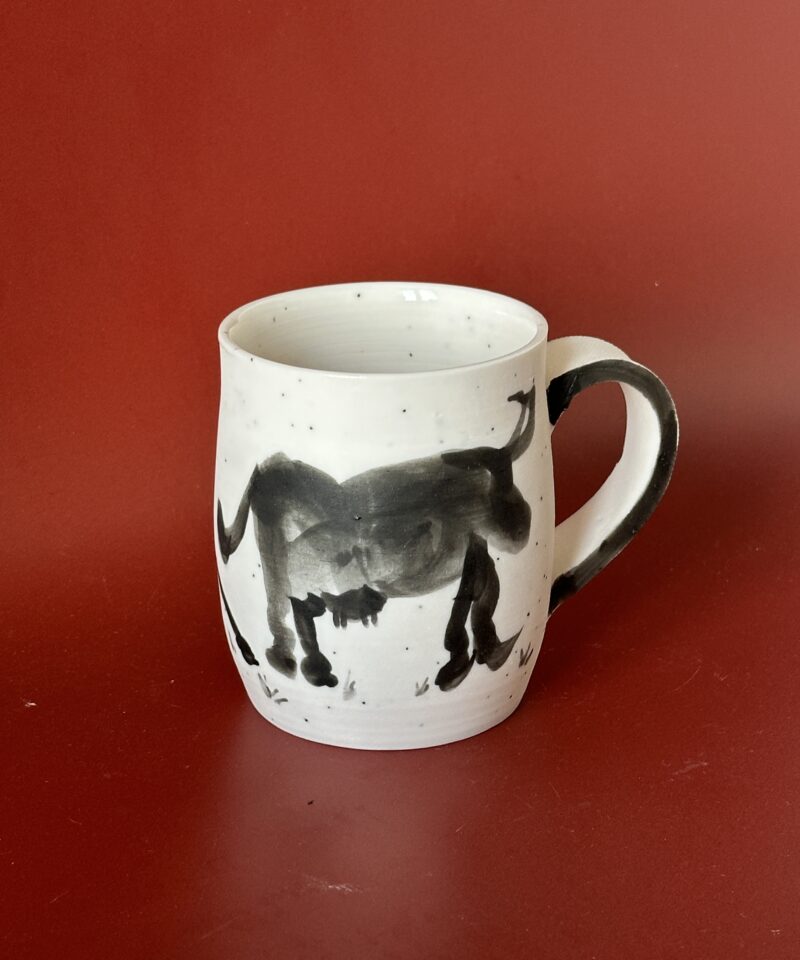 Cow and Farmer frost porcelain mug #2