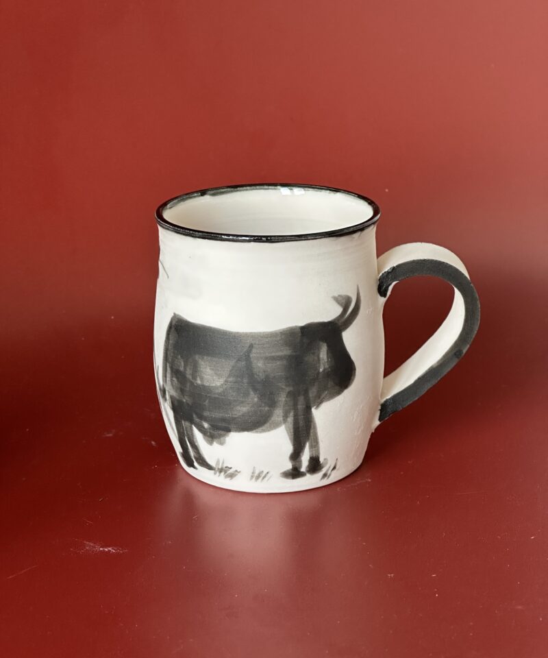 Cow and Farm frost porcelain mug #1