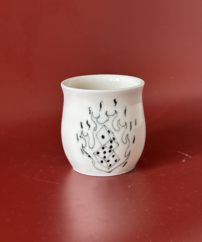 Flaming Dice Mug