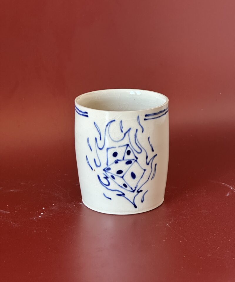 Flaming Dice Mug